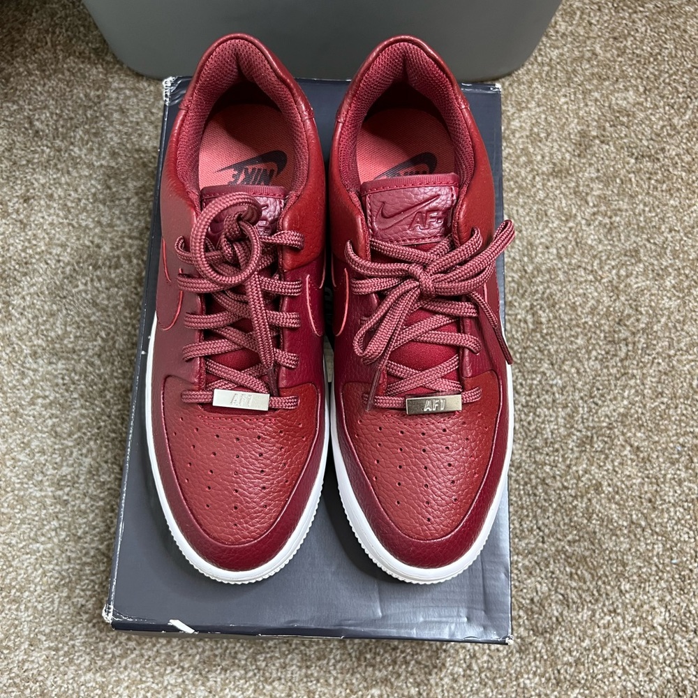 Nike Sage Maroon Air Force Ones